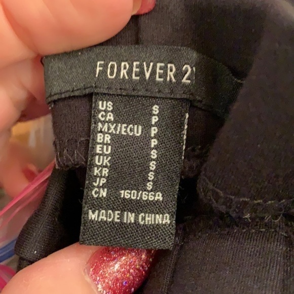 Forever 21 double row silver button high rise black leggings - Picture 8 of 8